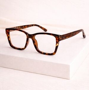 +1.00 Oversized Tortoise Shell Square Readers Glasses